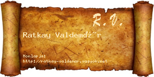Ratkay Valdemár névjegykártya